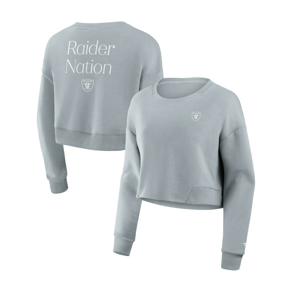 NFL Las Vegas Raiders Women's Studio Tri-Blend Cropped Pullover Sweatshirt