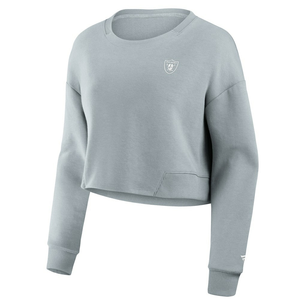 NFL Las Vegas Raiders Women's Studio Tri-Blend Cropped Pullover Sweatshirt