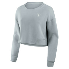 NFL Las Vegas Raiders Women's Studio Tri-Blend Cropped Pullover Sweatshirt