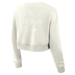 NFL Philadelphia Eagles Women's Studio Tri-Blend Cropped Pullover Sweatshirt
