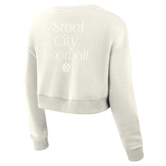 NFL Pittsburgh Steelers Women's Studio Tri-Blend Cropped Pullover Sweatshirt