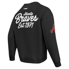 Atlanta Braves Pro Standard Paint The City Dropped Shoulder Pullover Sweatshirt - Black