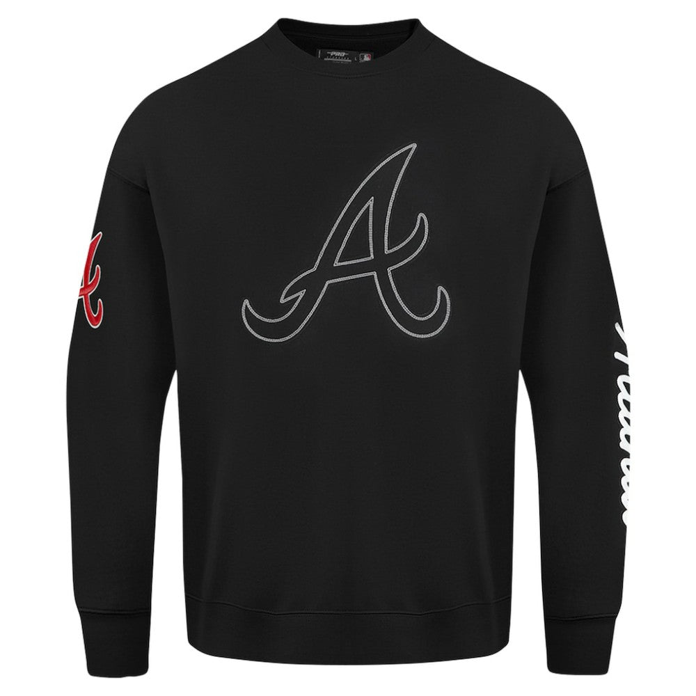 Atlanta Braves Pro Standard Paint The City Dropped Shoulder Pullover Sweatshirt - Black