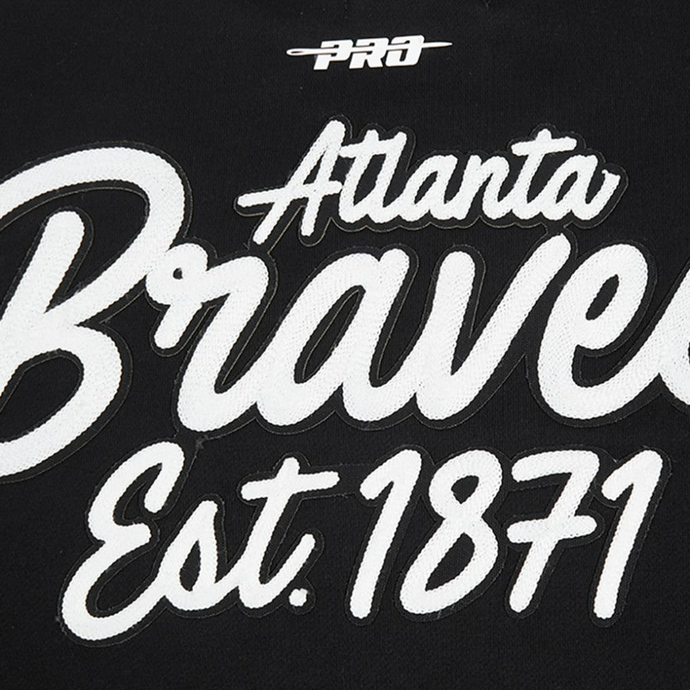 Atlanta Braves Pro Standard Paint The City Dropped Shoulder Pullover Sweatshirt - Black