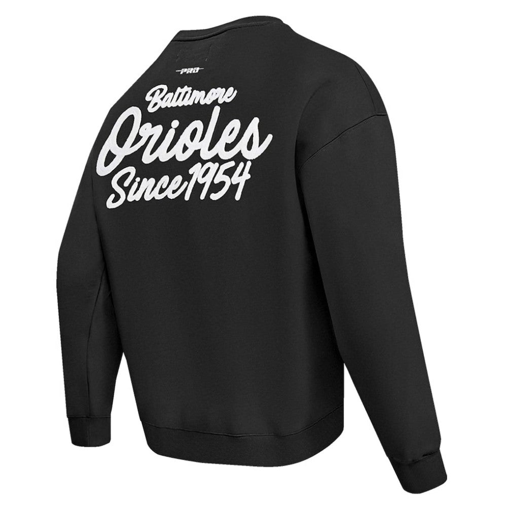 Baltimore Orioles Pro Standard Paint The City Dropped Shoulder Pullover Sweatshirt - Black