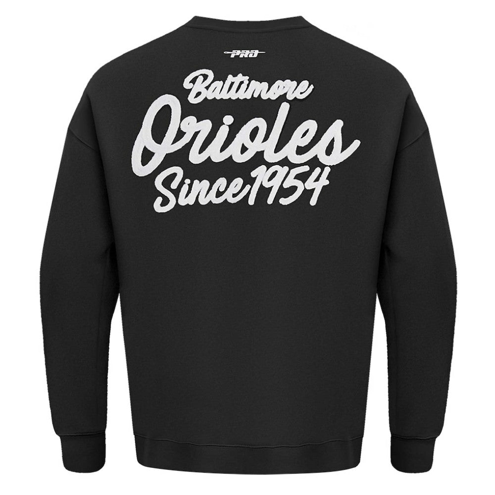 Baltimore Orioles Pro Standard Paint The City Dropped Shoulder Pullover Sweatshirt - Black