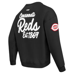 Cincinnati Reds Pro Standard Paint The City Dropped Shoulder Pullover Sweatshirt - Black