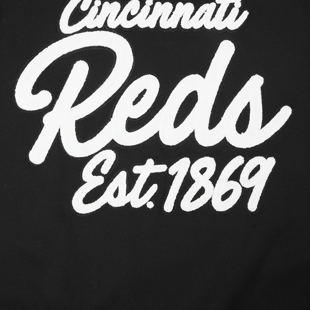 Cincinnati Reds Pro Standard Paint The City Dropped Shoulder Pullover Sweatshirt - Black