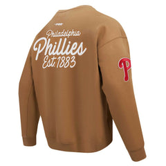 Philadelphia Phillies Pro Standard Paint The City Dropped Shoulder Pullover Sweatshirt - Brown