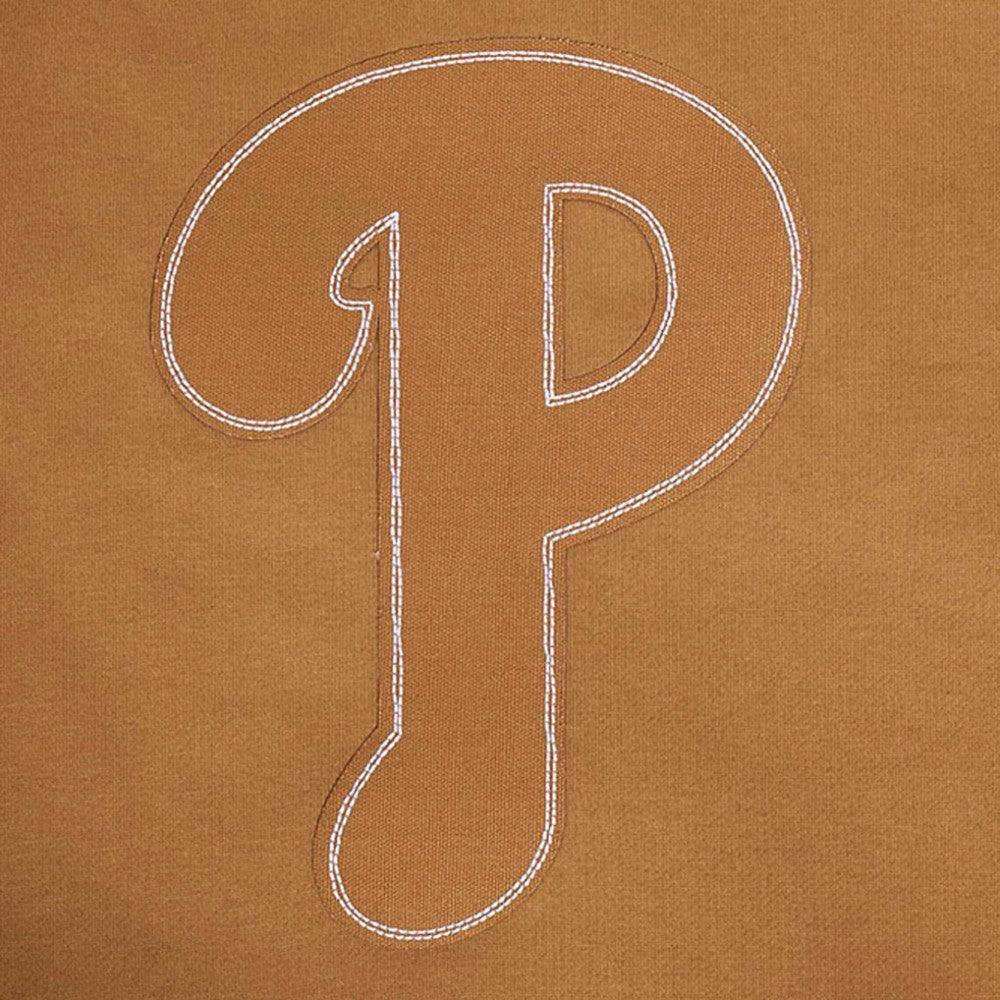 Philadelphia Phillies Pro Standard Paint The City Dropped Shoulder Pullover Sweatshirt - Brown