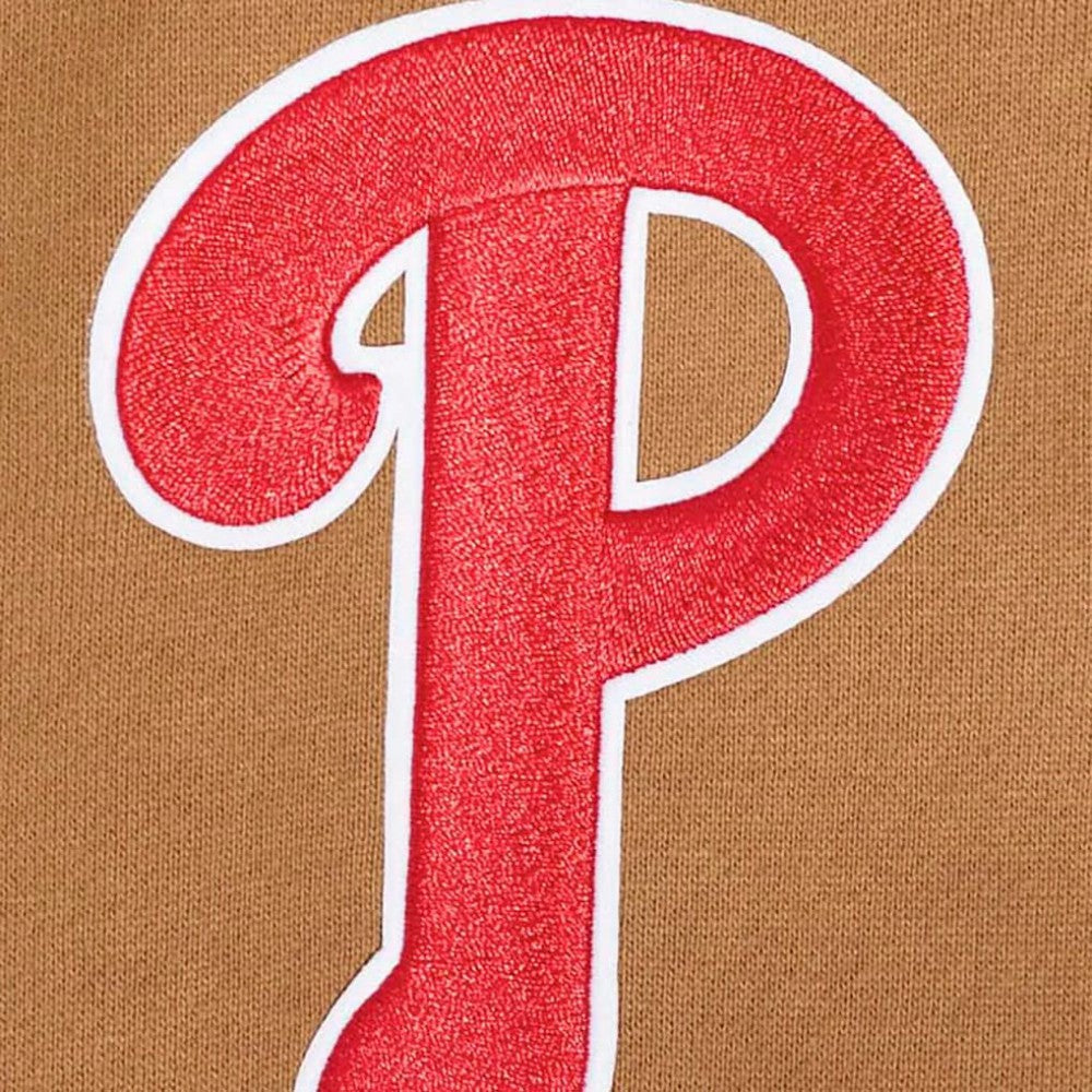 Philadelphia Phillies Pro Standard Paint The City Dropped Shoulder Pullover Sweatshirt - Brown