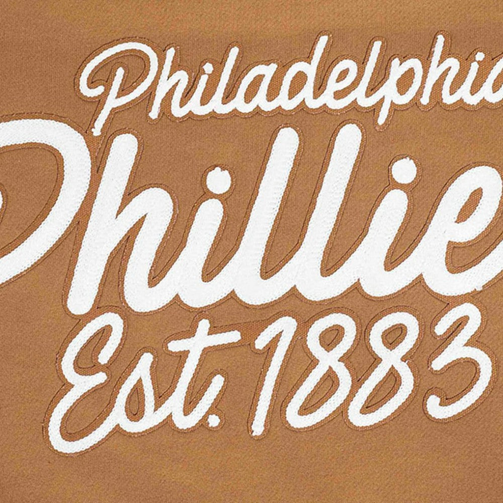 Philadelphia Phillies Pro Standard Paint The City Dropped Shoulder Pullover Sweatshirt - Brown