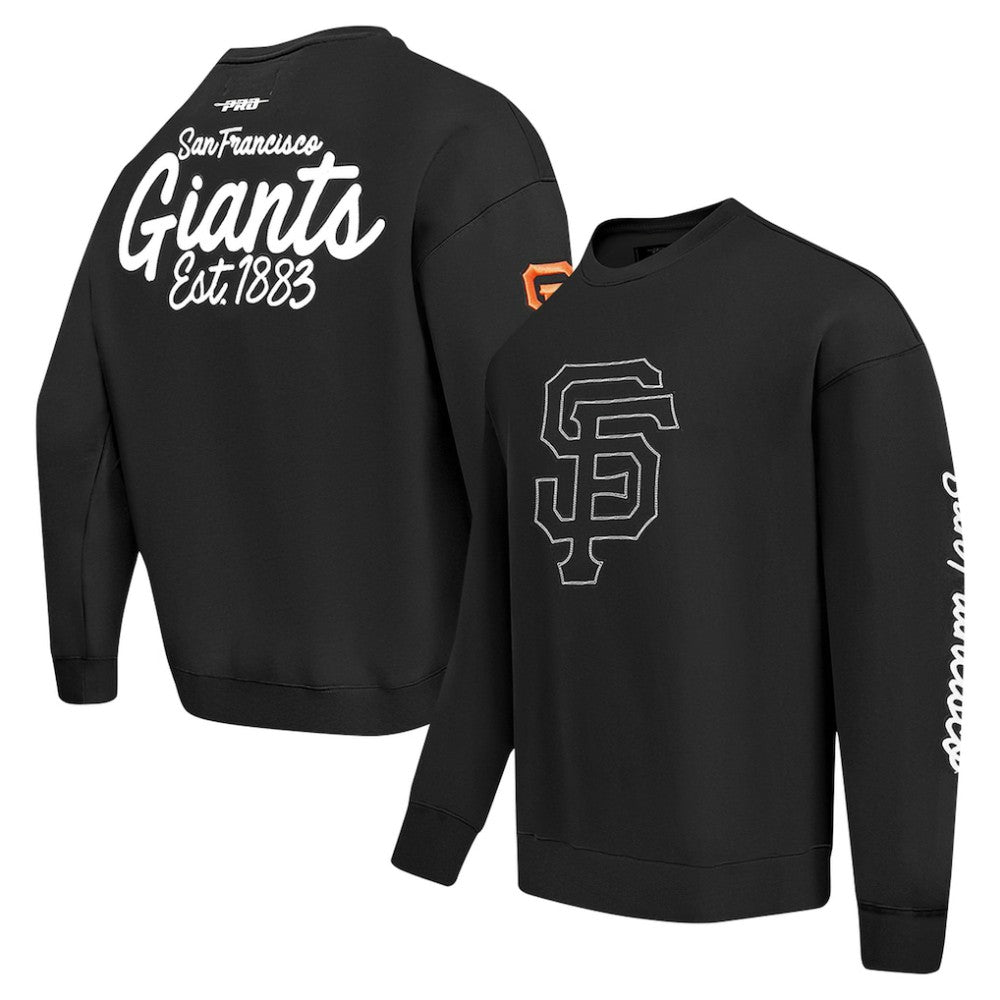 San Francisco Giants Pro Standard Paint The City Dropped Shoulder Pullover Sweatshirt - Black