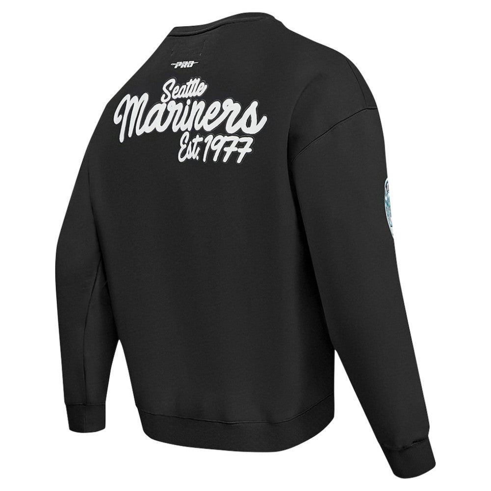 Seattle Mariners Pro Standard Paint The City Dropped Shoulder Pullover Sweatshirt - Black