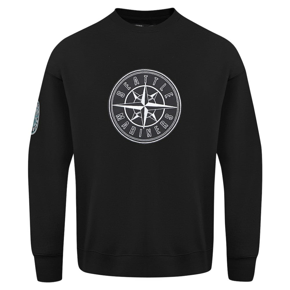 Seattle Mariners Pro Standard Paint The City Dropped Shoulder Pullover Sweatshirt - Black