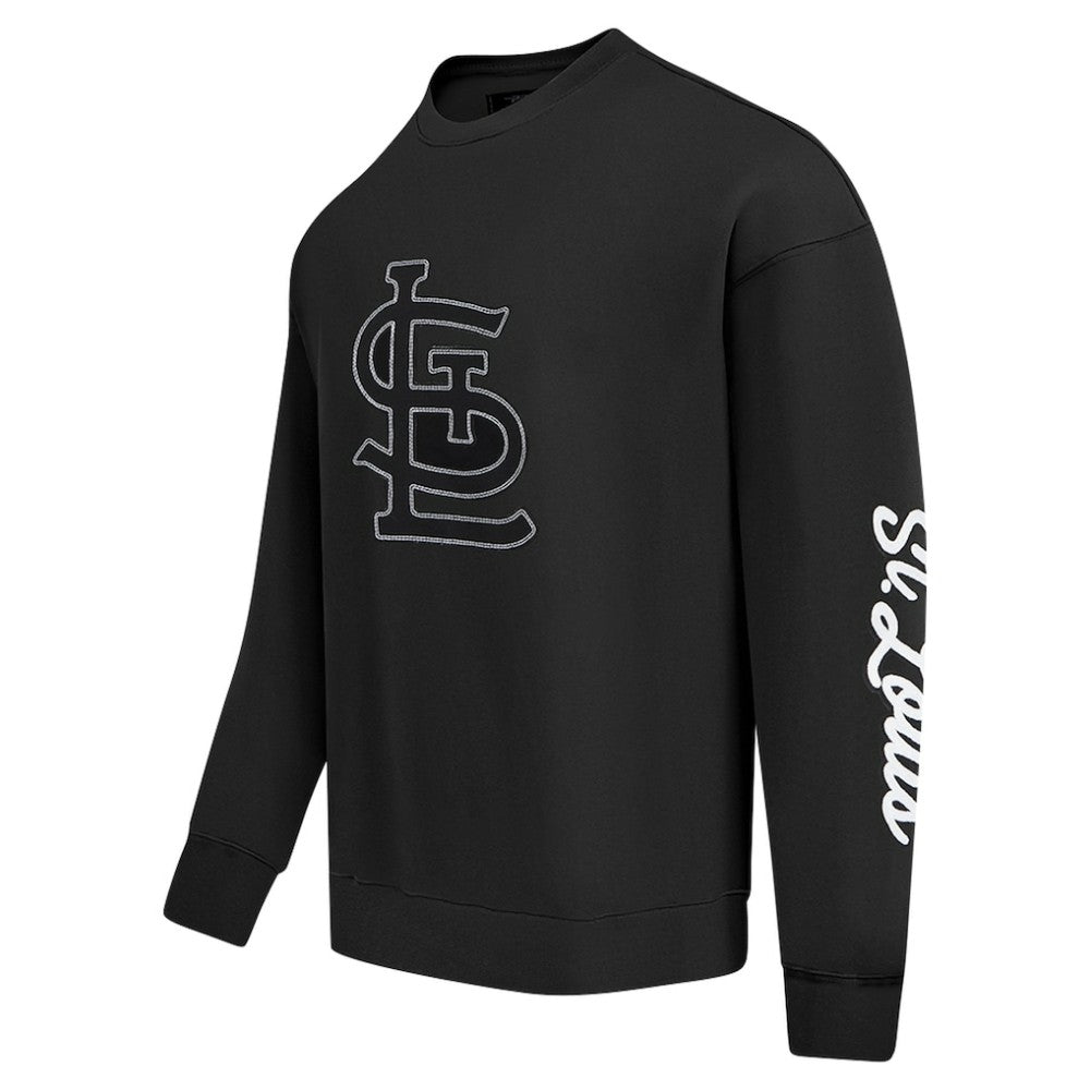 St. Louis Cardinals Pro Standard Paint The City Dropped Shoulder Pullover Sweatshirt - Black