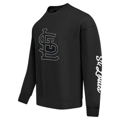 St. Louis Cardinals Pro Standard Paint The City Dropped Shoulder Pullover Sweatshirt - Black