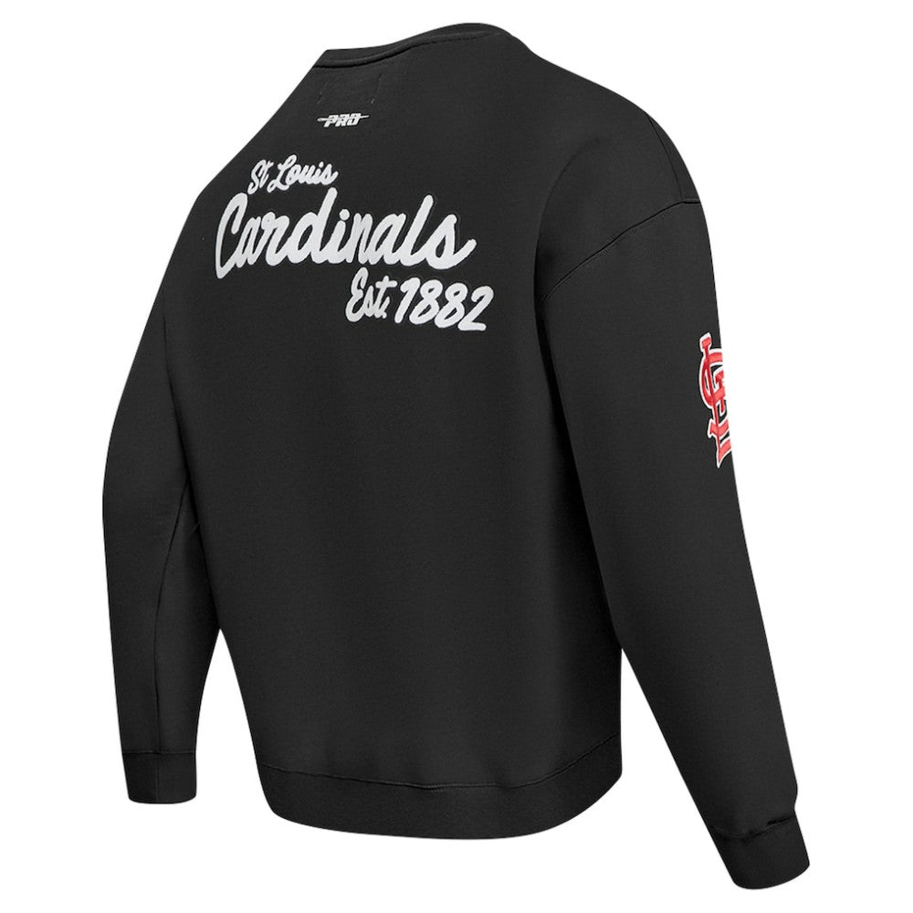 St. Louis Cardinals Pro Standard Paint The City Dropped Shoulder Pullover Sweatshirt - Black