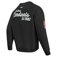 St. Louis Cardinals Pro Standard Paint The City Dropped Shoulder Pullover Sweatshirt - Black