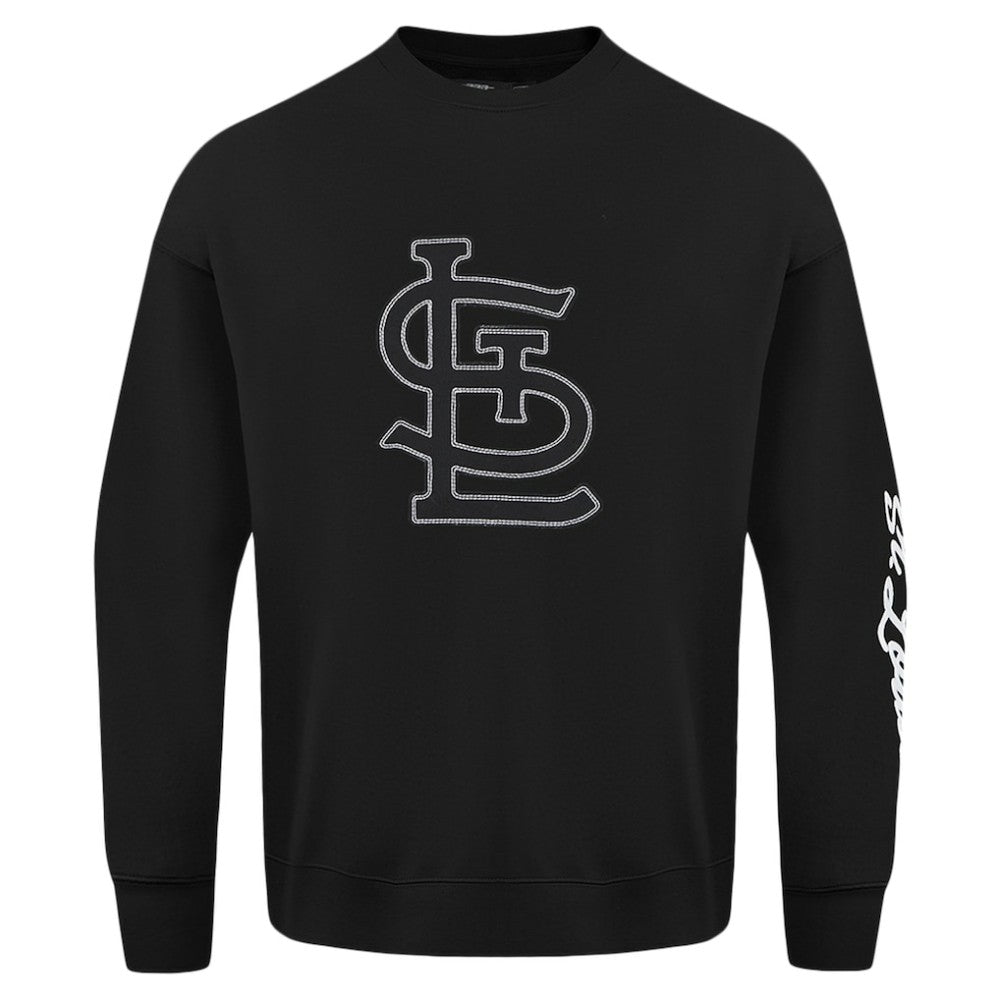 St. Louis Cardinals Pro Standard Paint The City Dropped Shoulder Pullover Sweatshirt - Black