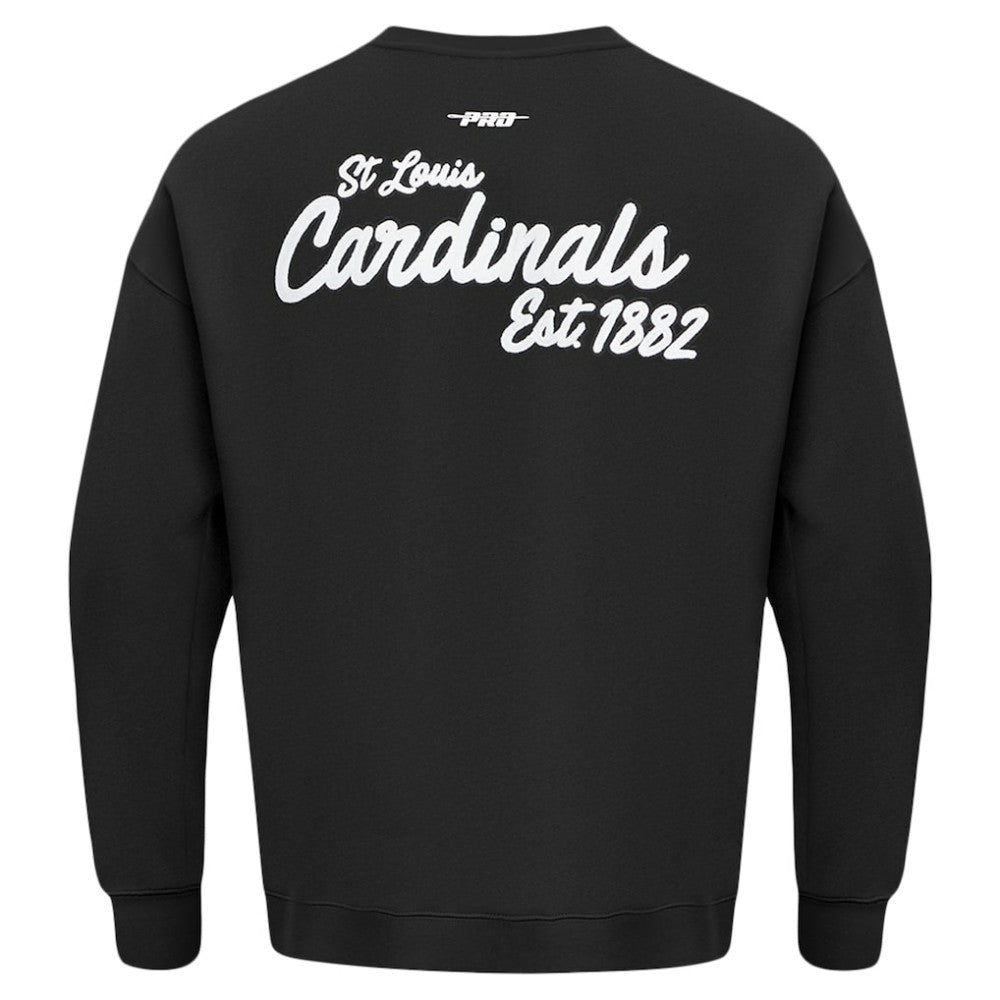 St. Louis Cardinals Pro Standard Paint The City Dropped Shoulder Pullover Sweatshirt - Black