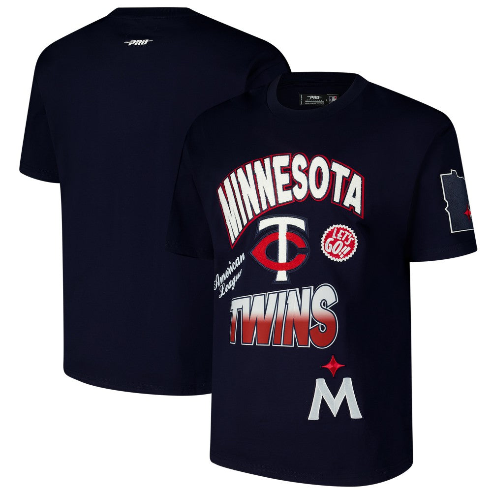 Minnesota Twins Pro Standard Turn It Up Dropped Shoulder T-Shirt - Navy