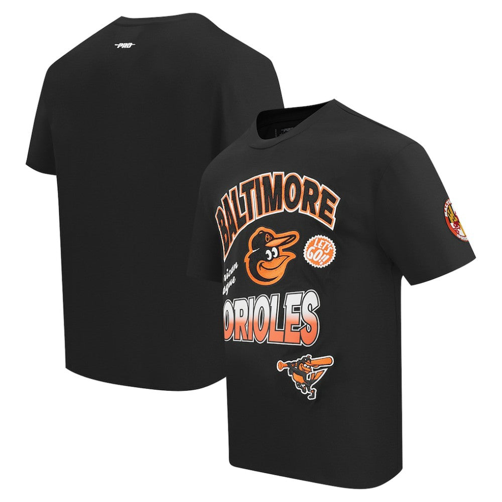 Baltimore Orioles Pro Standard Turn It Up Dropped Shoulder T-Shirt - Black