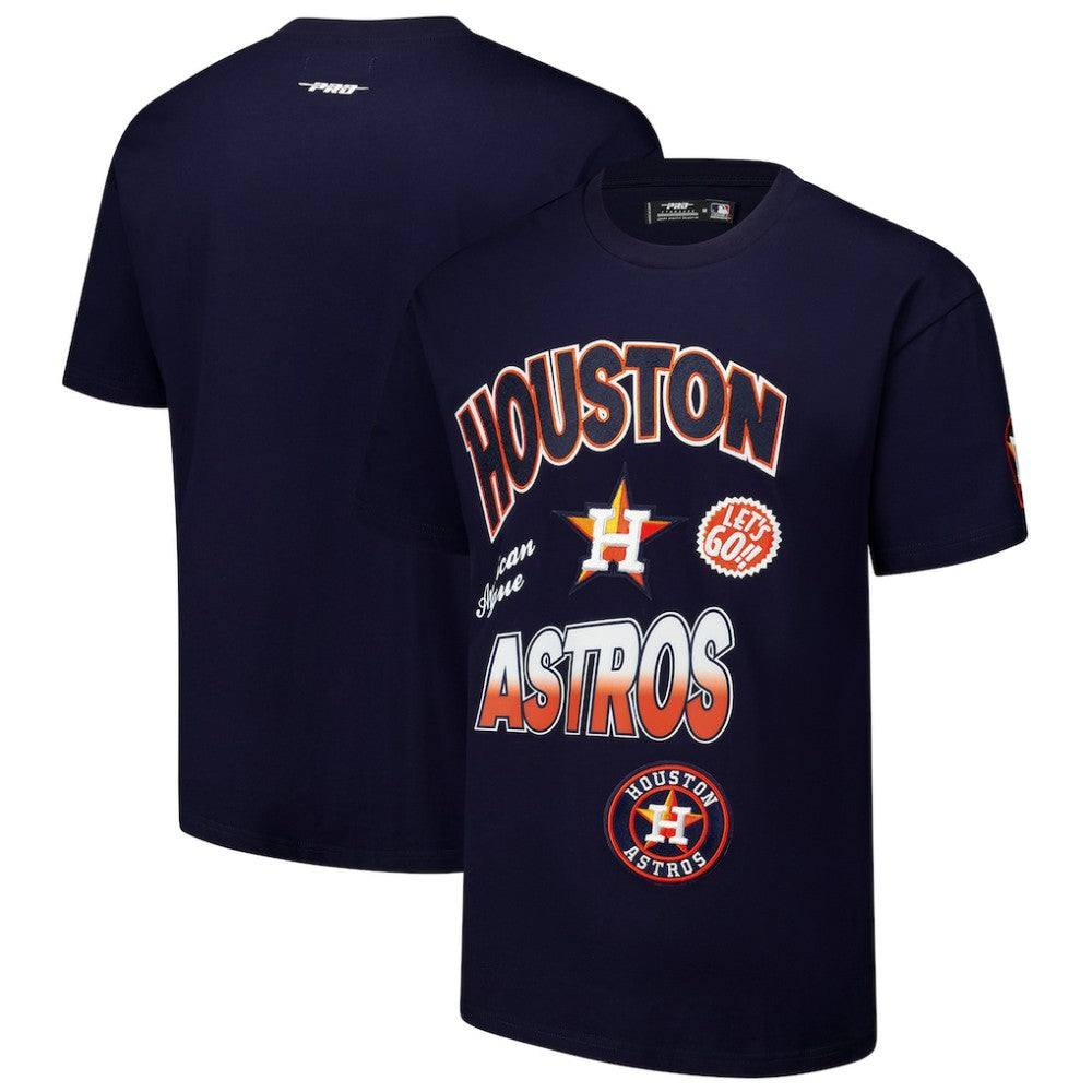 Houston Astros Pro Standard Turn It Up Dropped Shoulder T-Shirt - Navy