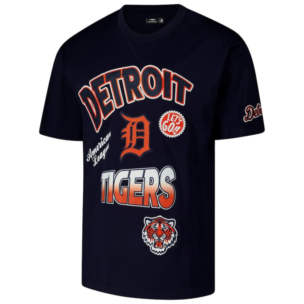 Detroit Tigers Pro Standard Turn It Up Dropped Shoulder T-Shirt - Navy