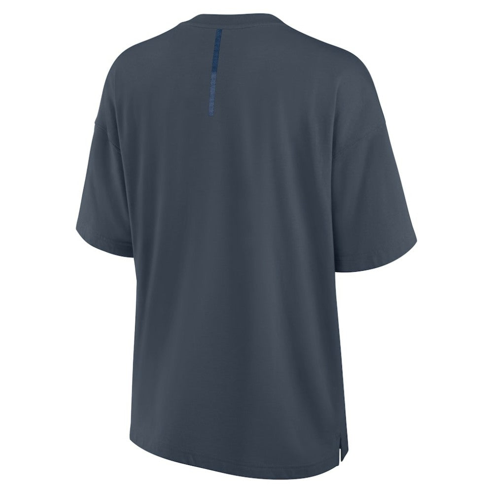 Los Angeles Dodgers Women's Oversized Elements Raw Edge Future Ground T-Shirt - Blue