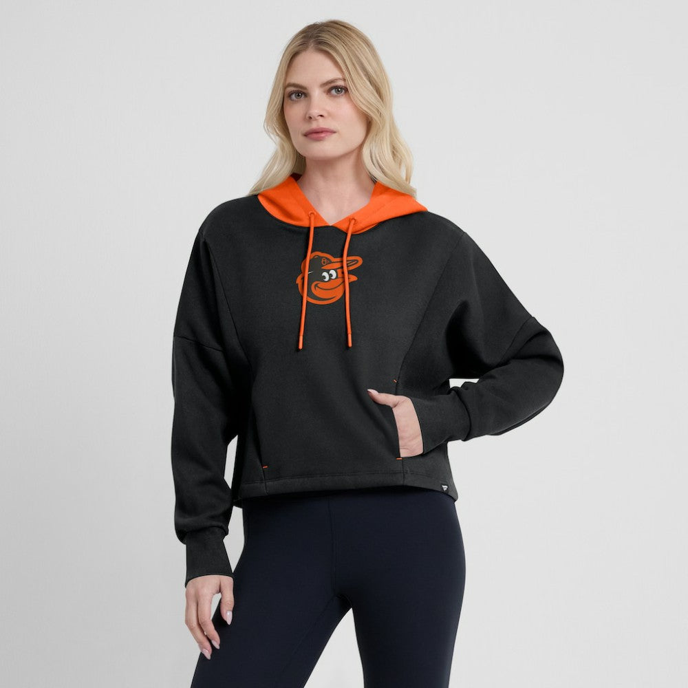 Baltimore Orioles Women's Oversized Legacy Favorite Spectator Pullover Hoodie - Black