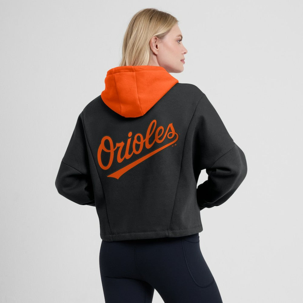 Baltimore Orioles Women's Oversized Legacy Favorite Spectator Pullover Hoodie - Black