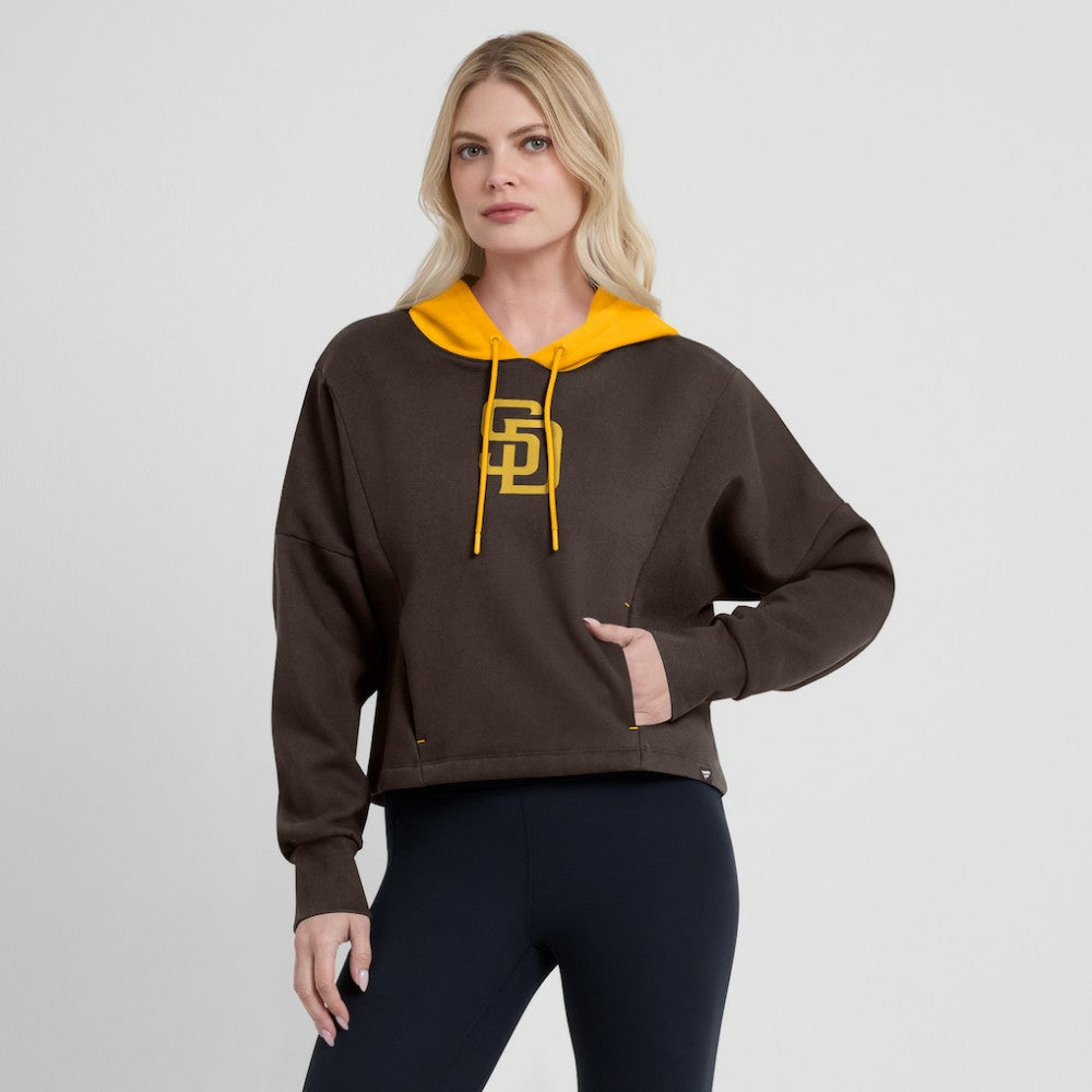 San Diego Padres Women's Oversized Legacy Favorite Spectator Pullover Hoodie - Brown