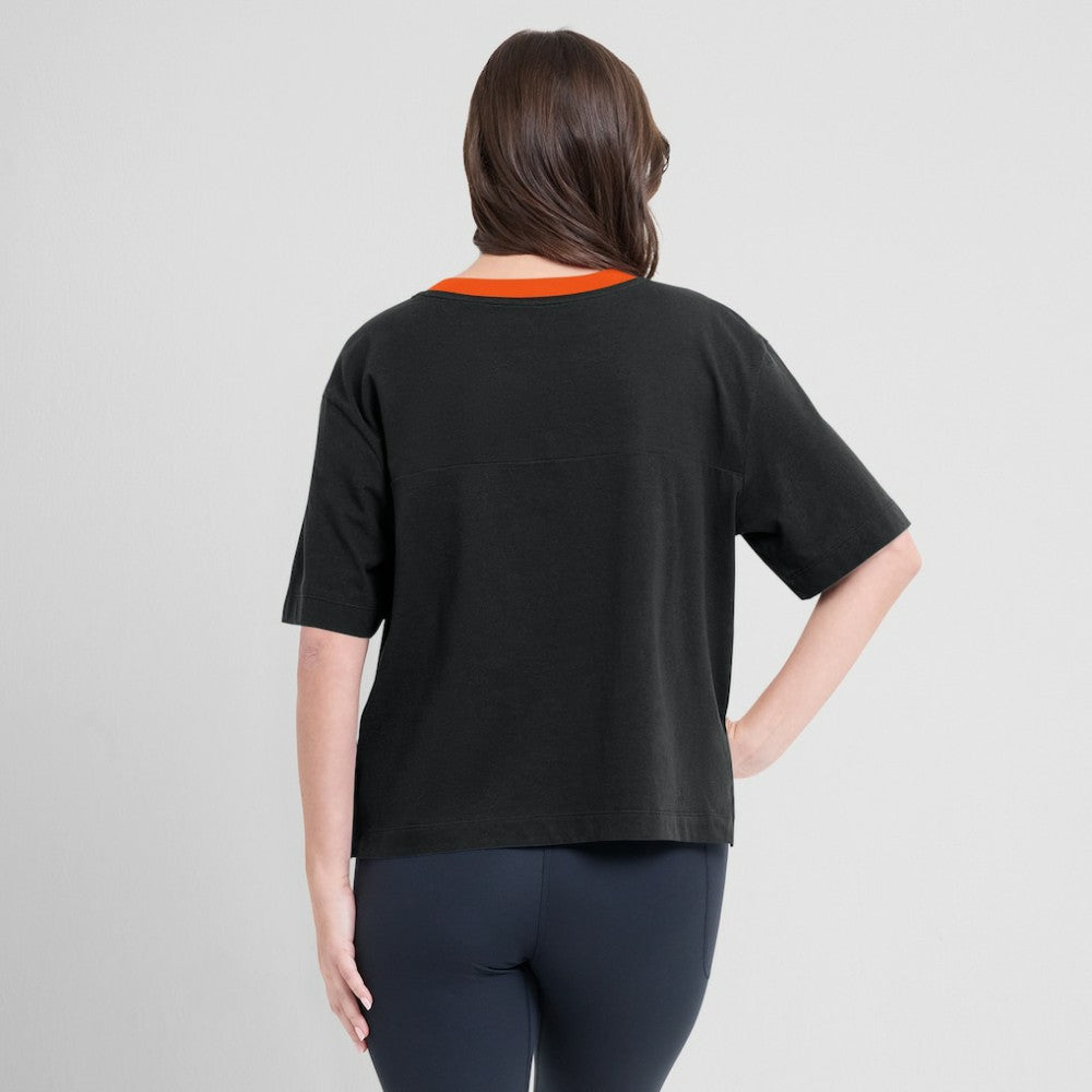 San Francisco Giants Oversized Race To Win V-Neck T-Shirt - Black/Graphite