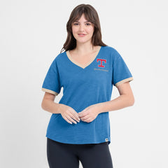Texas Rangers Women's Binge Worthy Stadium Slub V-Neck T-Shirt - Royal