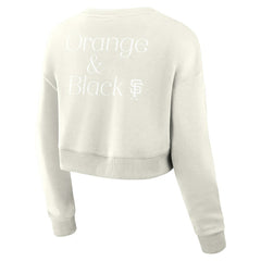 San Francisco Giants Women's Studio Cropped Pullover Sweatshirt - Cream