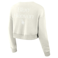 Los Angeles Dodgers Women's Studio Cropped Pullover Sweatshirt - Cream