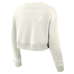 Baltimore Orioles Women's Studio Cropped Pullover Sweatshirt - Cream