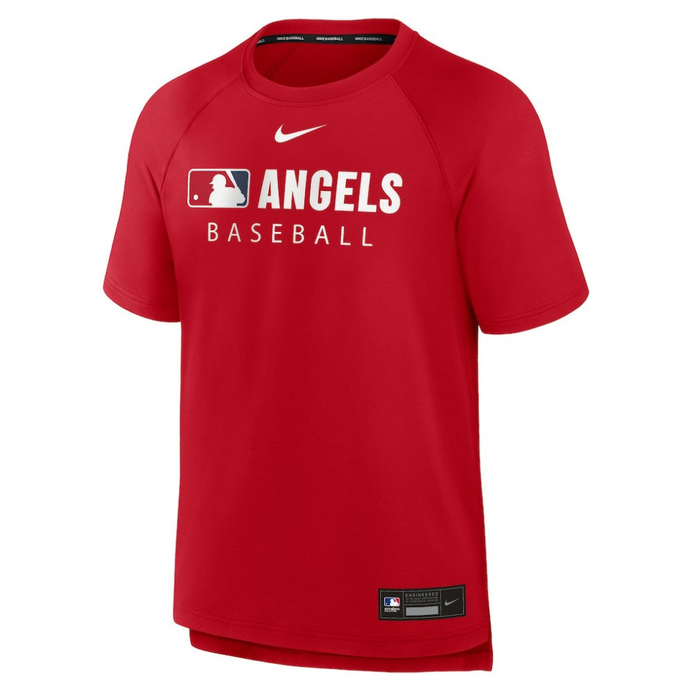 Los Angeles Angels Authentic Collection Pregame Raglan Dri-FIT T-Shirt - Red | Nike