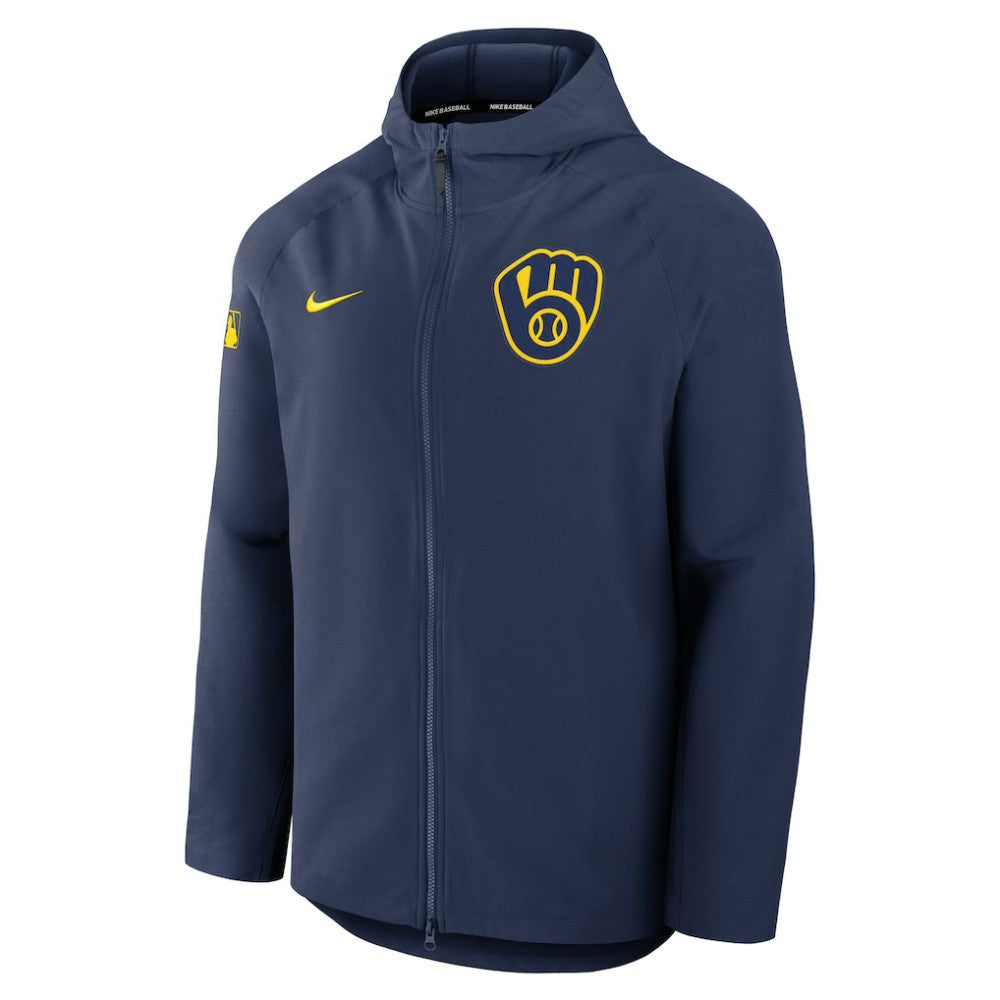 Milwaukee Brewers Authentic Collection Raglan Performance Full-Zip Jacket - Navy | Nike
