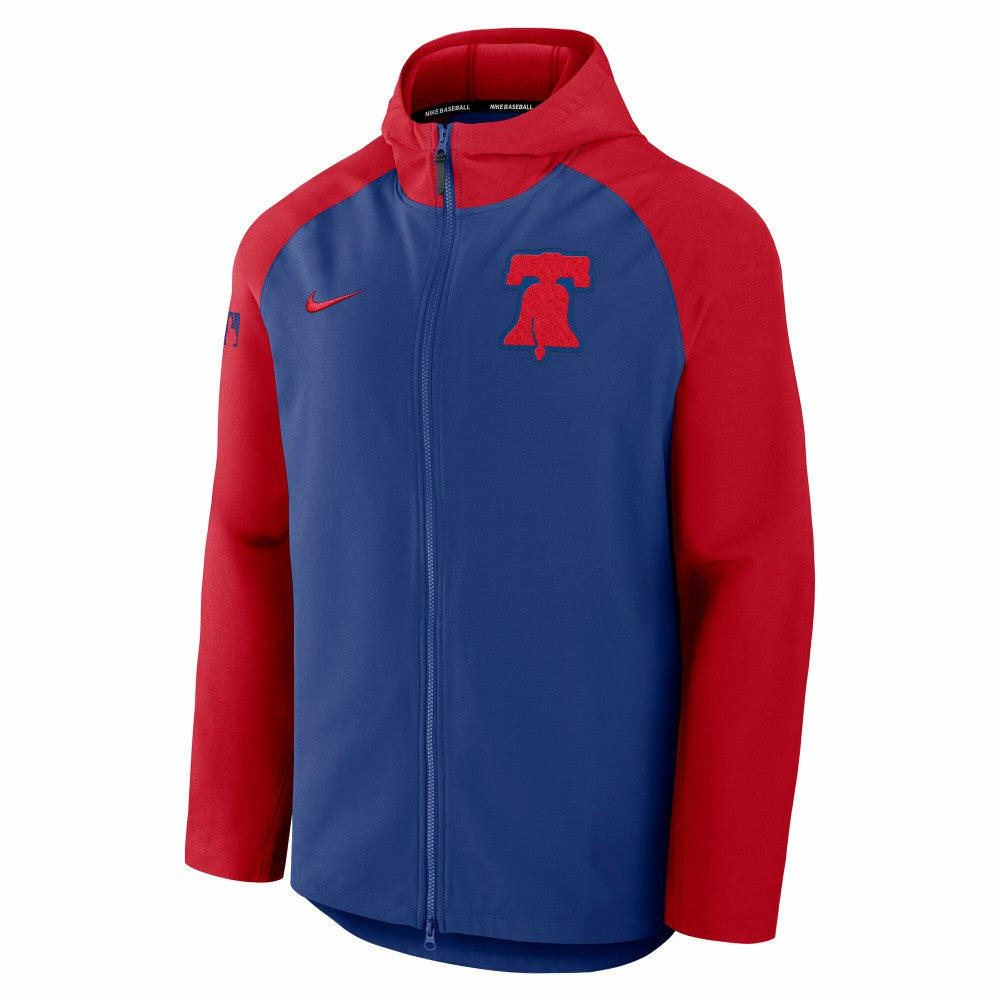 Philadelphia Phillies Authentic Collection Raglan Performance Full-Zip Jacket - Royal/Red | Nike