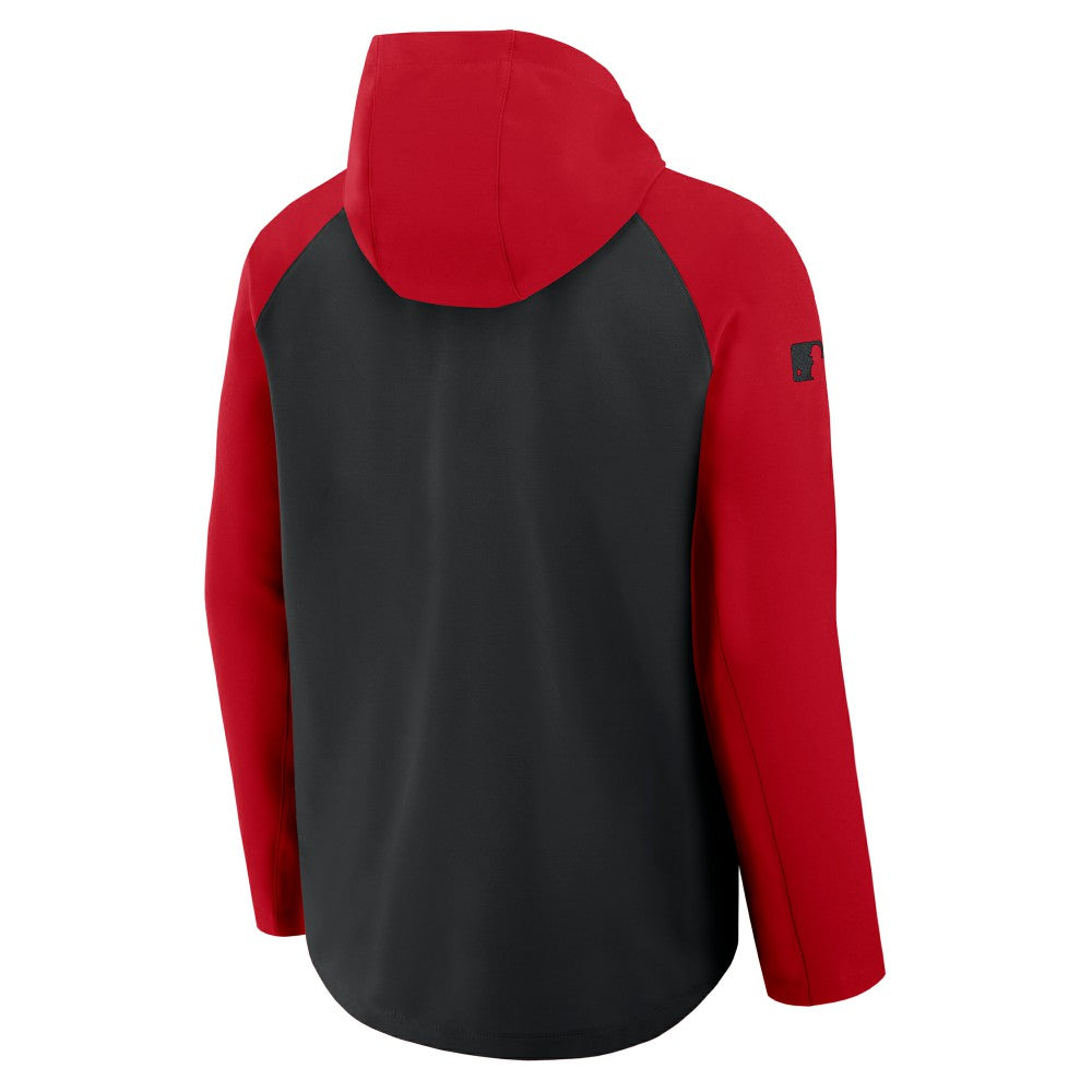 Cincinnati Reds Authentic Collection Raglan Performance Full-Zip Jacket - Black/Red | Nike