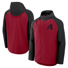 Arizona Diamondbacks Authentic Collection Raglan Performance Full-Zip Jacket - Red/Black | Nike
