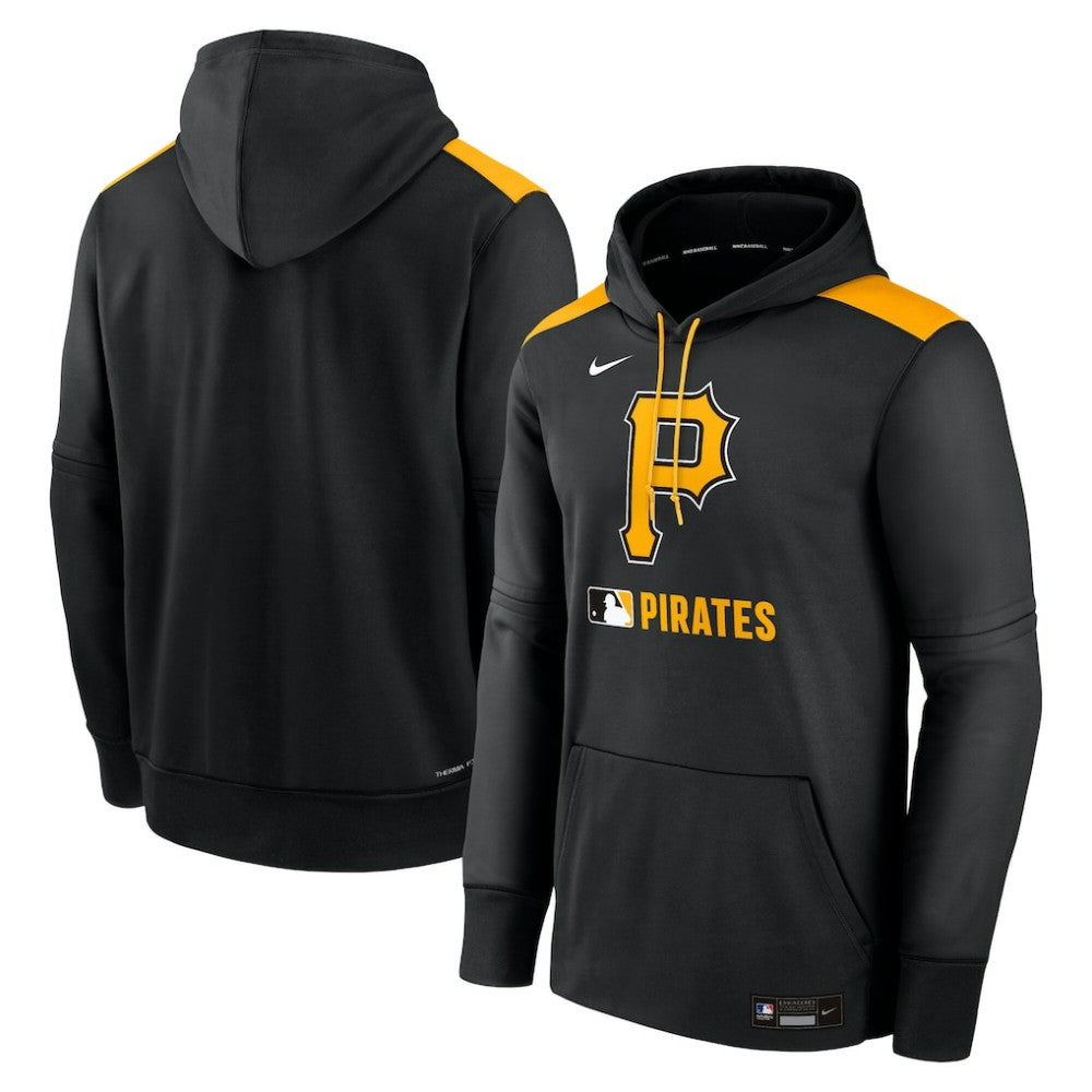 Pittsburgh Pirates Authentic Collection Performance Pullover Hoodie - Black | Nike