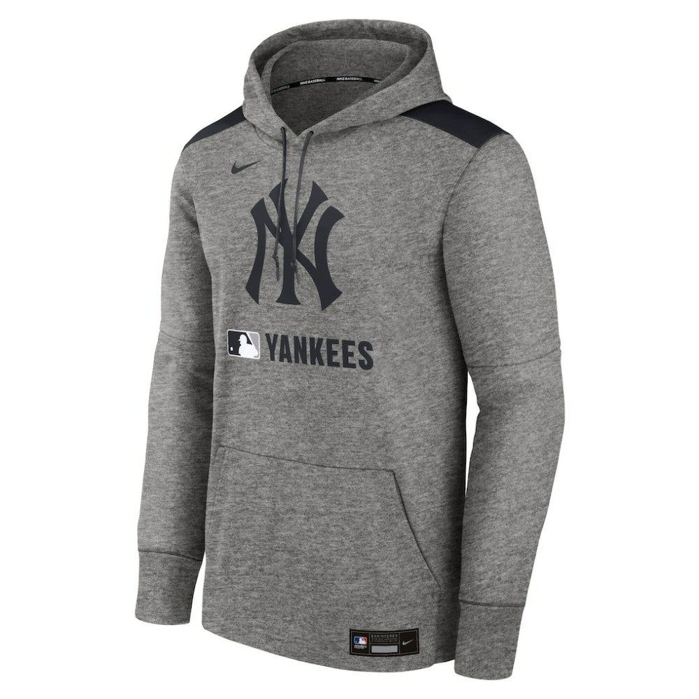 New York Yankees Authentic Collection Performance Pullover Hoodie - Heather Charcoal | Nike