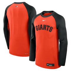San Francisco Giants Authentic Collection Game Time Raglan Dri-FIT Long Sleeve T-Shirt - Orange/Black | Nike
