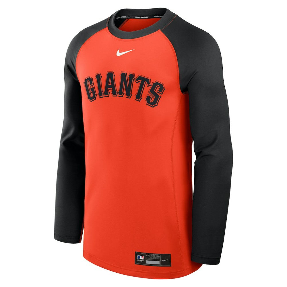 San Francisco Giants Authentic Collection Game Time Raglan Dri-FIT Long Sleeve T-Shirt - Orange/Black | Nike