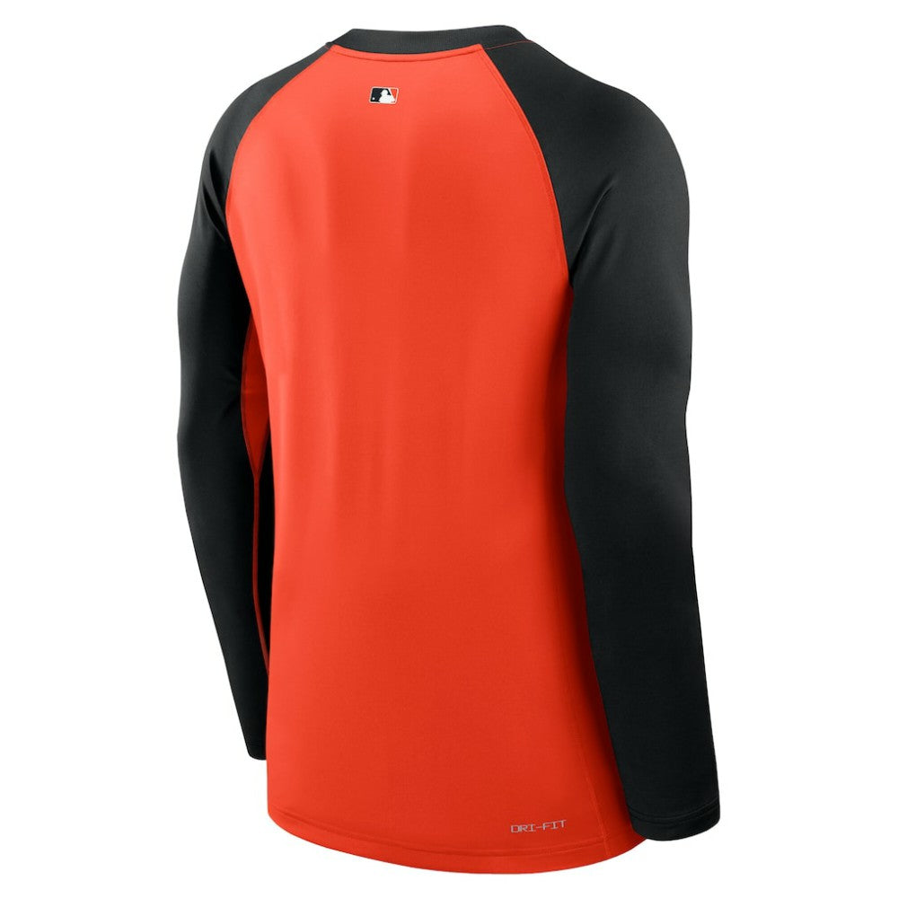San Francisco Giants Authentic Collection Game Time Raglan Dri-FIT Long Sleeve T-Shirt - Orange/Black | Nike