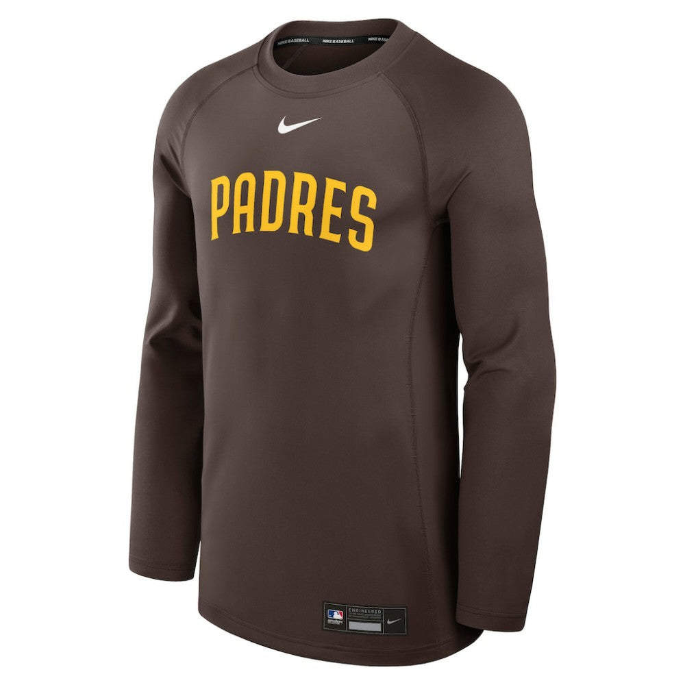 San Diego Padres Authentic Collection Game Time Raglan Dri-FIT Long Sleeve T-Shirt - Brown | Nike
