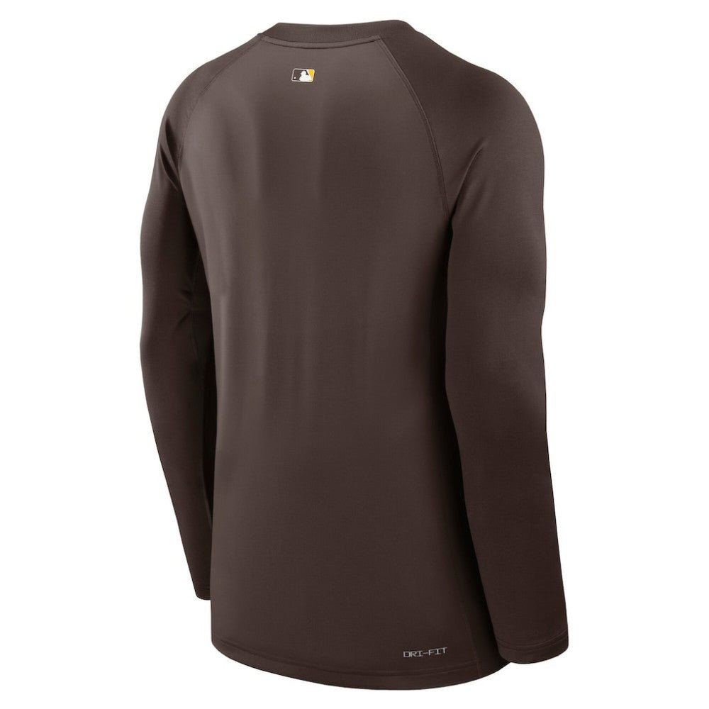 San Diego Padres Authentic Collection Game Time Raglan Dri-FIT Long Sleeve T-Shirt - Brown | Nike